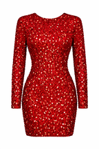 Women's Mini Dress | Sequin Shimmer Long Sleeve & Backless