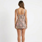 Women's Mini Dress | Sequin & Square Neck Party Dress