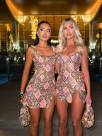 Women's Mini Dress | Sequin & Square Neck Party Dress