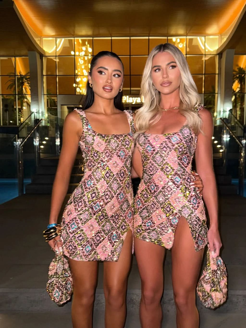 Women's Mini Dress | Sequin & Square Neck Party Dress