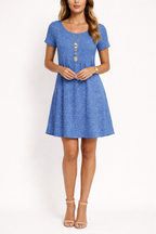 Women's Mini Dress | Short Sleeve & Spot Print