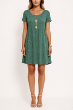 Women's Mini Dress | Short Sleeve & Spot Print