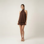 Women's Mini Dress | Sleeveless Tie Back & Polka Dot