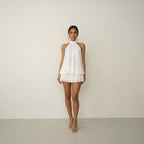 Women's Mini Dress | Sleeveless Tie Back & Polka Dot