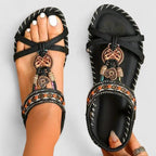 Women's Orthopedic Sandals | Boho Beaded Elastic Flat