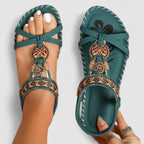 Women's Orthopedic Sandals | Boho Beaded Elastic Flat