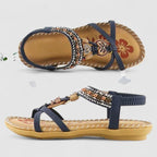 Women's Orthopedic Sandals | Boho Beaded Elastic Flat