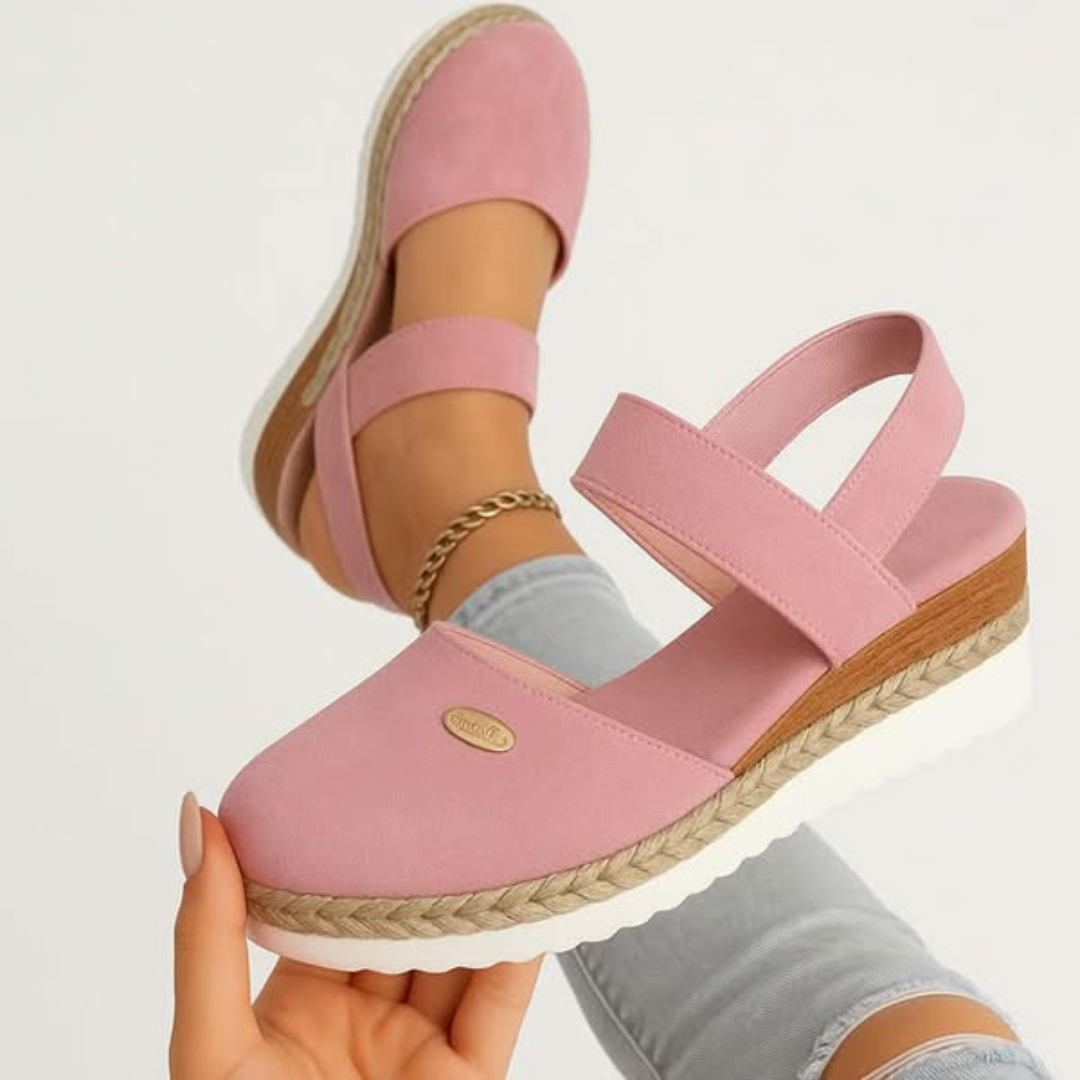 Women's Orthopedic Sandals | Espadrille Wedge & Elastic Slingback