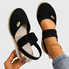 Women's Orthopedic Sandals | Espadrille Wedge & Elastic Slingback