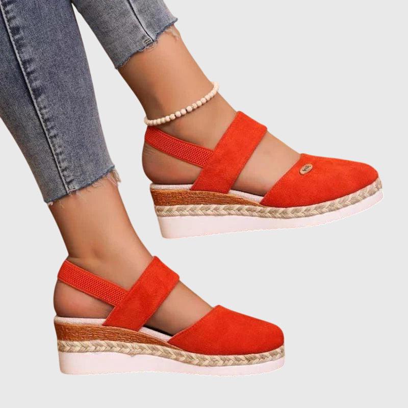Women's Orthopedic Sandals | Espadrille Wedge & Elastic Slingback