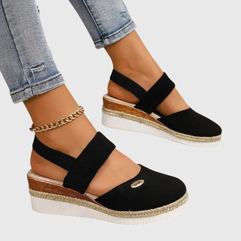 Women's Orthopedic Sandals | Espadrille Wedge & Elastic Slingback