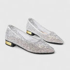 Women's Orthopedic Shoes | Lace Mesh Pointed Toe Low Block Heel