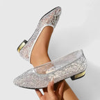 Women's Orthopedic Shoes | Lace Mesh Pointed Toe Low Block Heel