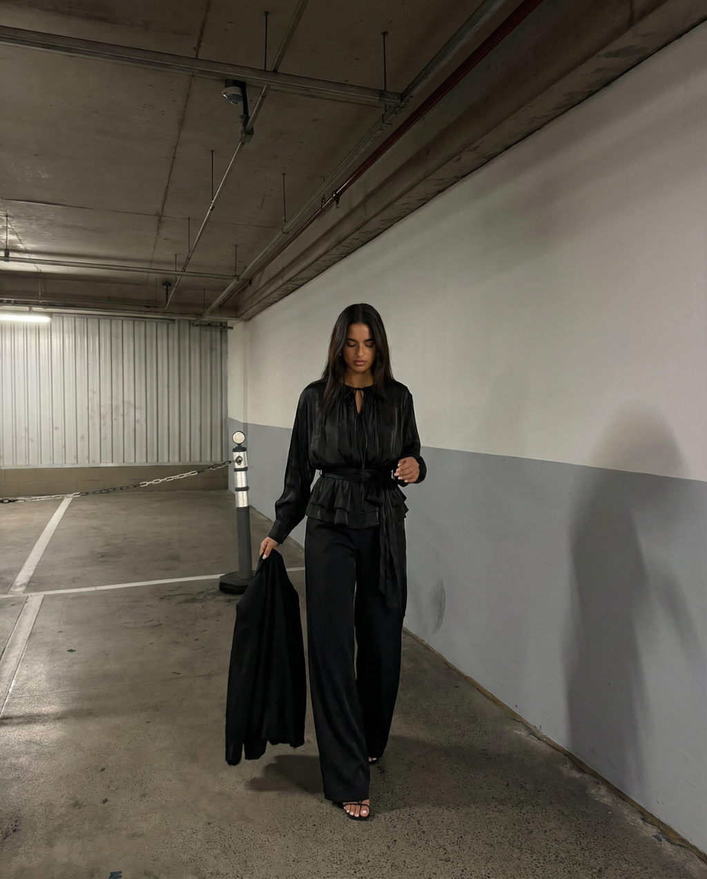 Women's Peplum Top | Tie Waist Blouson Sleeve