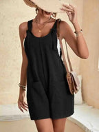 Women's Romper | Tie Strap Short Dungaree & Pocket Detail