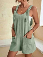 Women's Romper | Tie Strap Short Dungaree & Pocket Detail