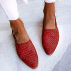 Women's Sandal Flat Mule | Woven Pointed Toe