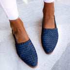 Women's Sandal Flat Mule | Woven Pointed Toe