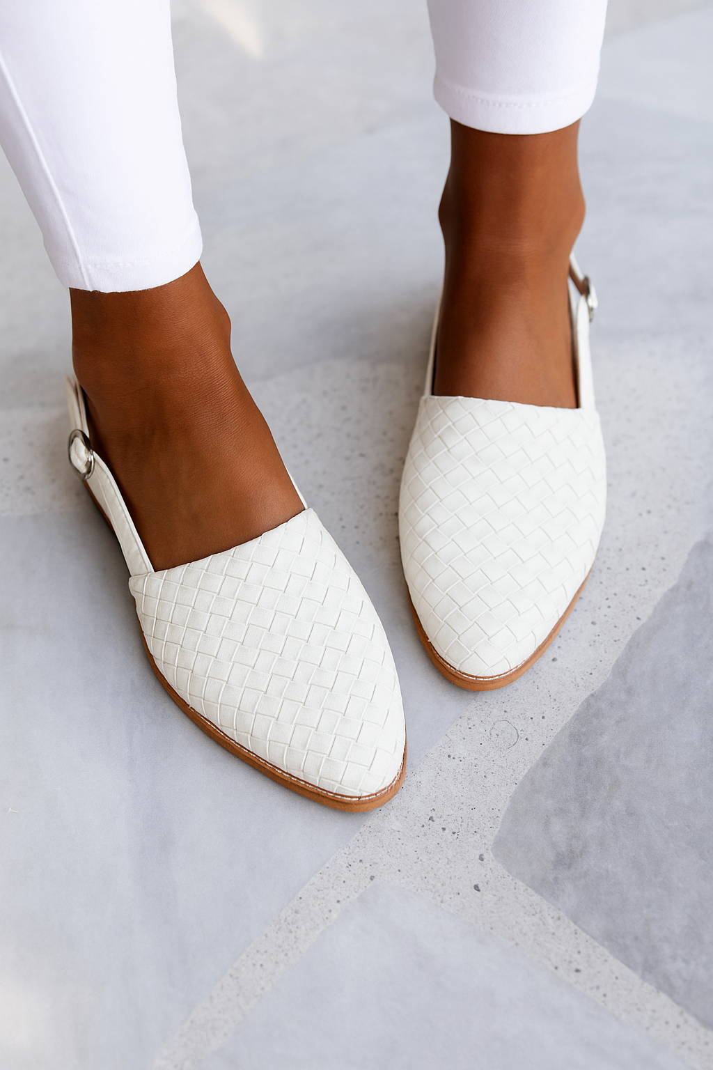 Women's Sandal Flat Mule | Woven Pointed Toe