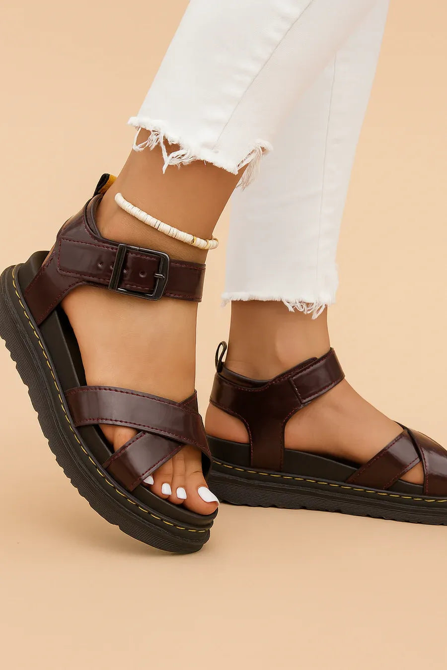 Women's Sandals | Chunky Platform & Cross Strap Design
