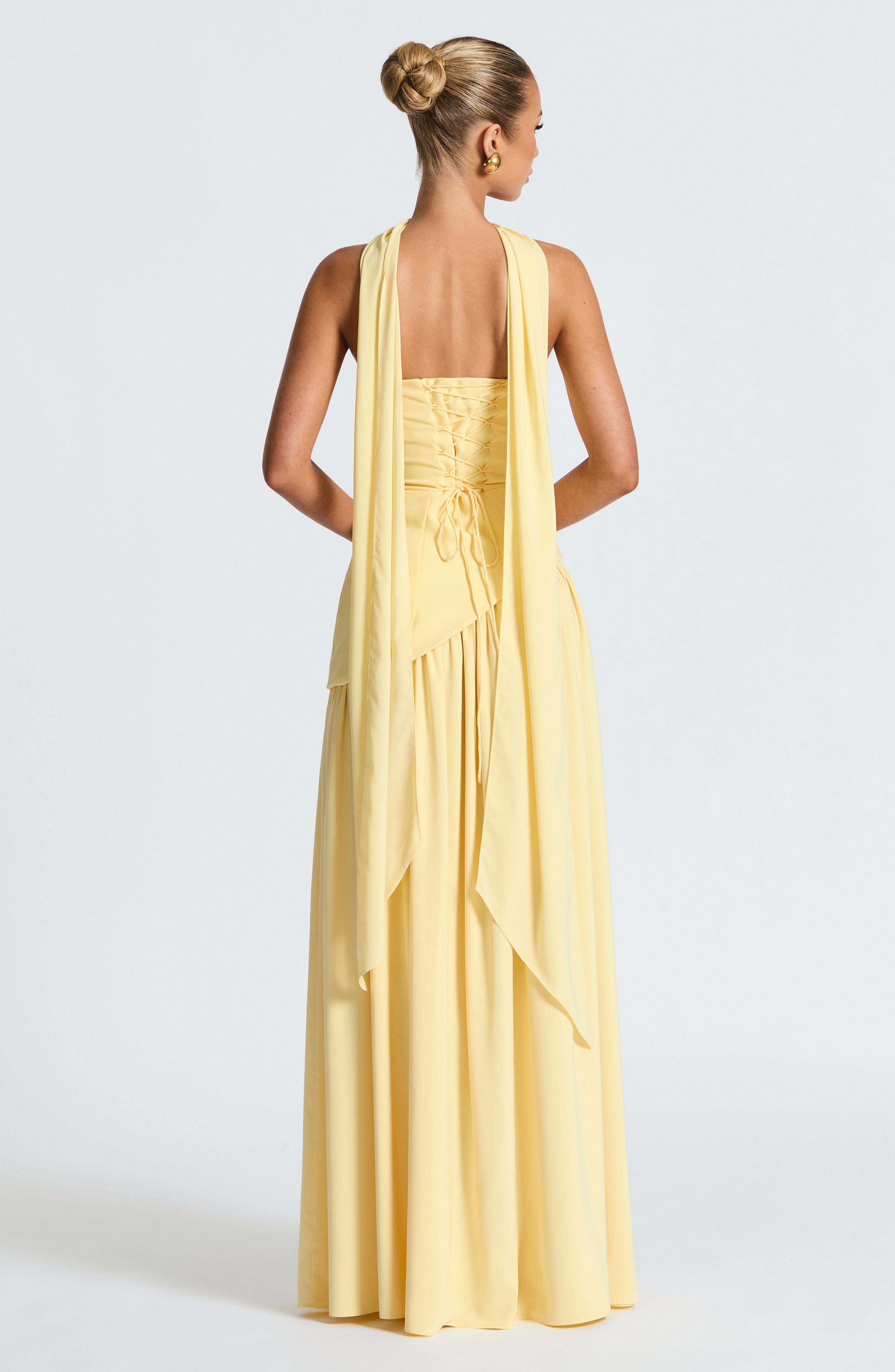 Women's Strapless Maxi Dress | Pleated Skirt & Thigh-High Slit