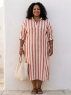 Women's Striped Maxi Dress | Long Sleeve & Relaxed Fit