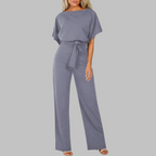 Women's Summer Jumpsuit | Belted Waist & Batwing Sleeve