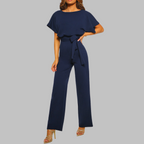 Women's Summer Jumpsuit | Belted Waist & Batwing Sleeve