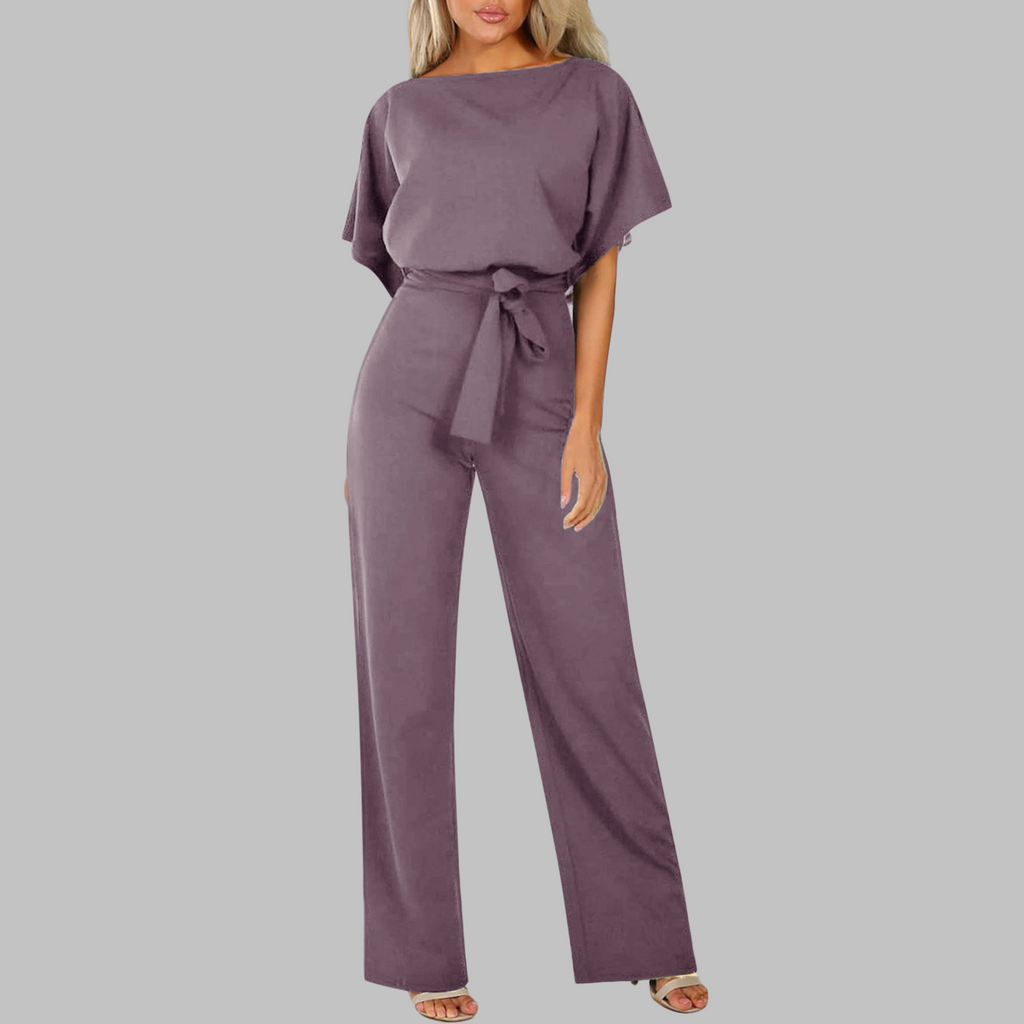 Women's Summer Jumpsuit | Belted Waist & Batwing Sleeve