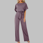 Women's Summer Jumpsuit | Belted Waist & Batwing Sleeve