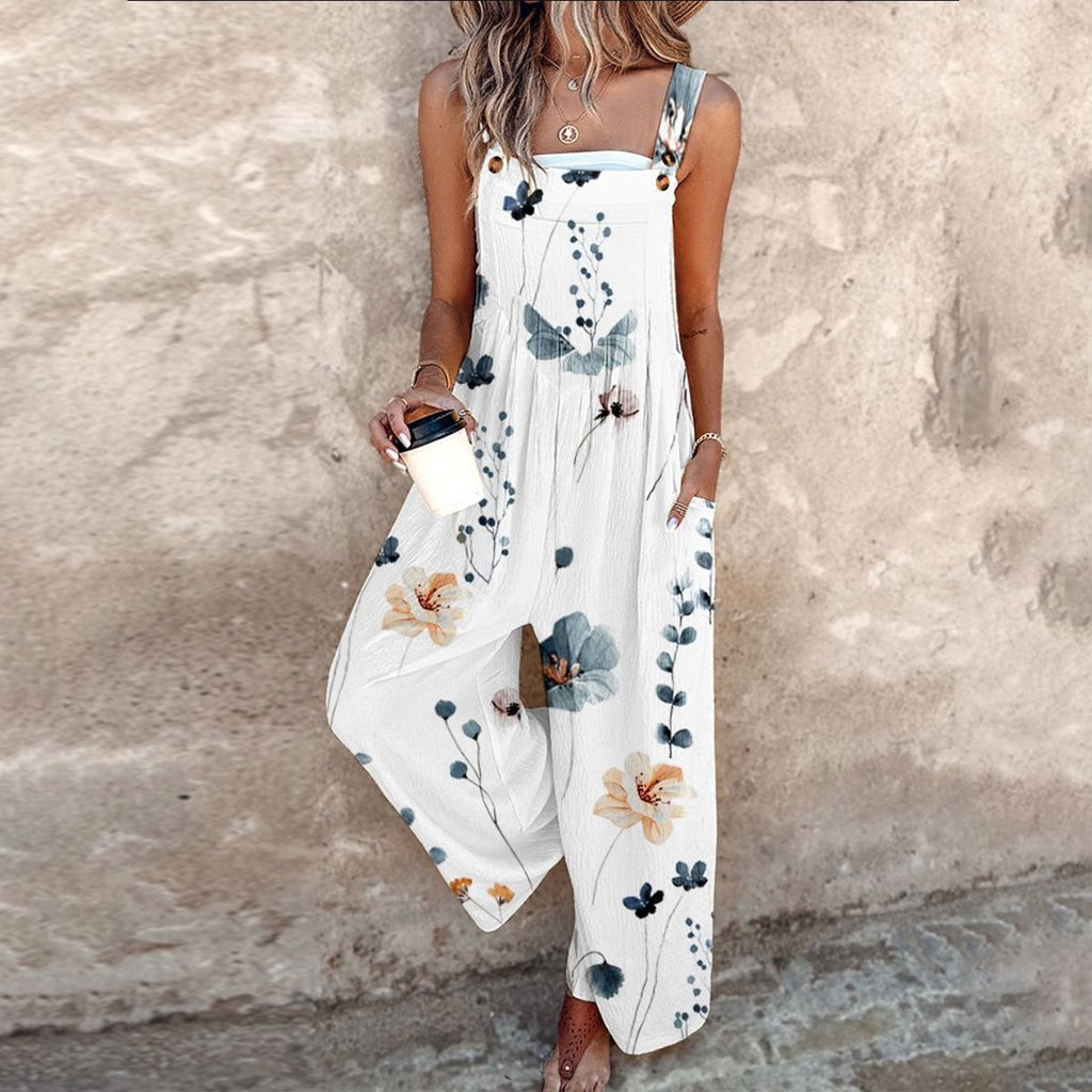 Women's Summer Jumpsuit | Floral Print & Wide Leg