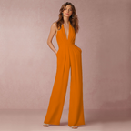 Women's Summer Jumpsuit | Halter Neck & Wide Leg