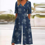 Women's Summer Jumpsuit | V-Neck Wide Leg Design