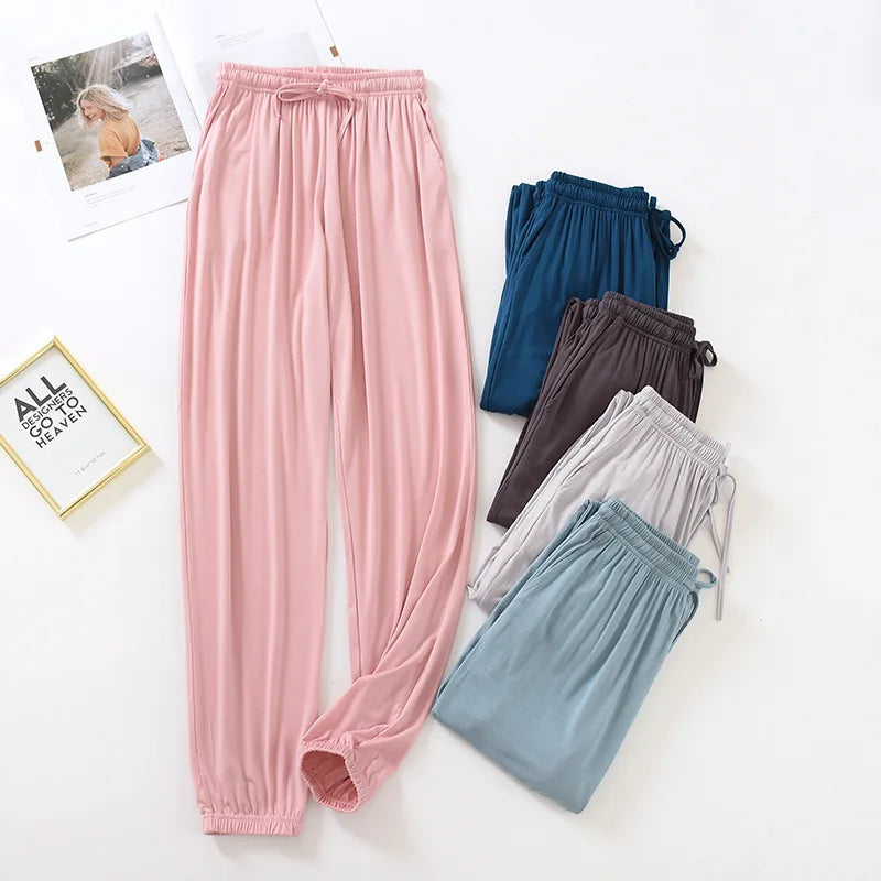 Women's Summer Trousers Women | Lightweight Drawstring Loungewear Pants