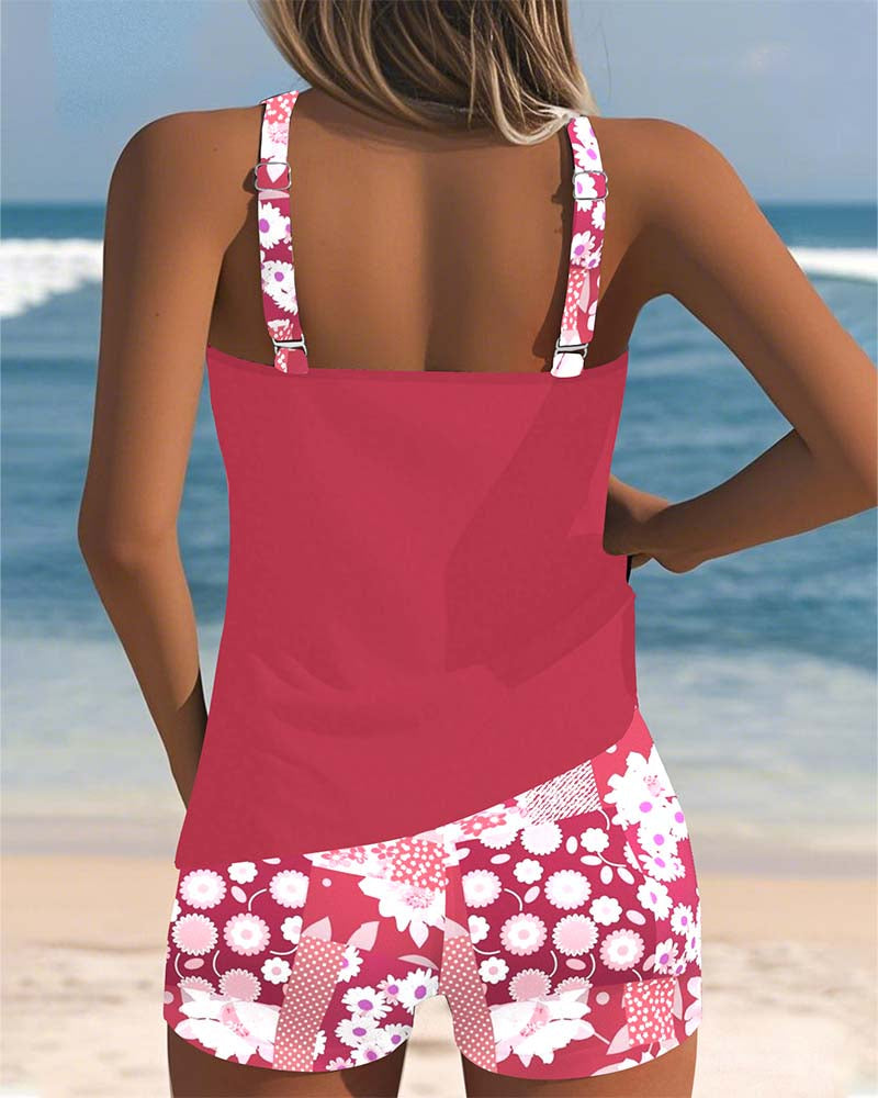 Women's Tankini | Floral Print Two Piece Swimsuit & Beach Swim Set