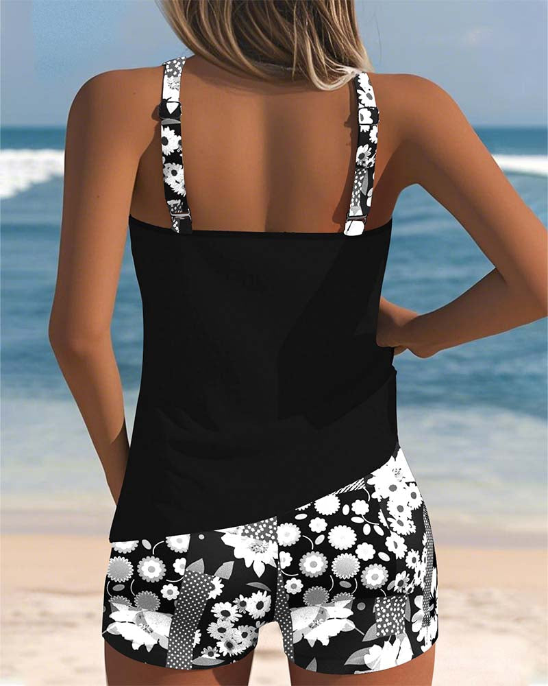 Women's Tankini | Floral Print Two Piece Swimsuit & Beach Swim Set