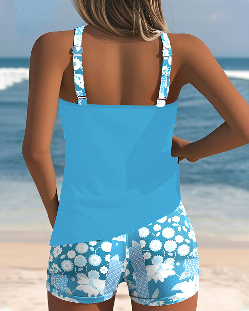 Women's Tankini | Floral Print Two Piece Swimsuit & Beach Swim Set