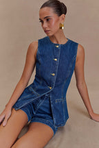 Women's Top & Shorts Set | Sleeveless & High-Waisted