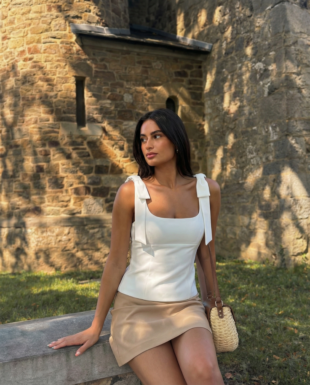 Women's Top | Square Neck Tie Strap