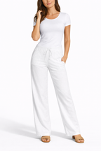 Women's Trousers | Wide Leg Drawstring Waist & Relaxed Fit