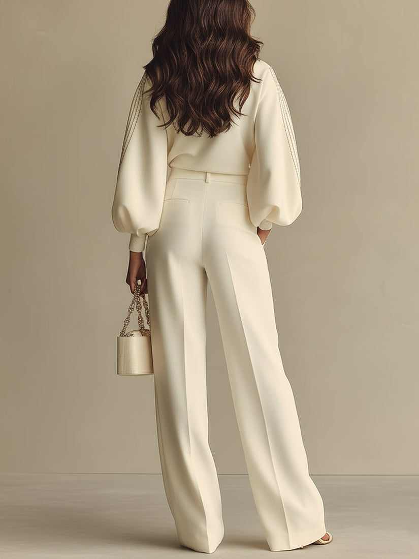 Women's Two Piece Set | Crew Neck & High-Waisted