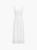 Women's Wedding Guest Midi Dress | Square Neck & A-Line Skirt