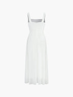 Women's Wedding Guest Midi Dress | Square Neck & A-Line Skirt