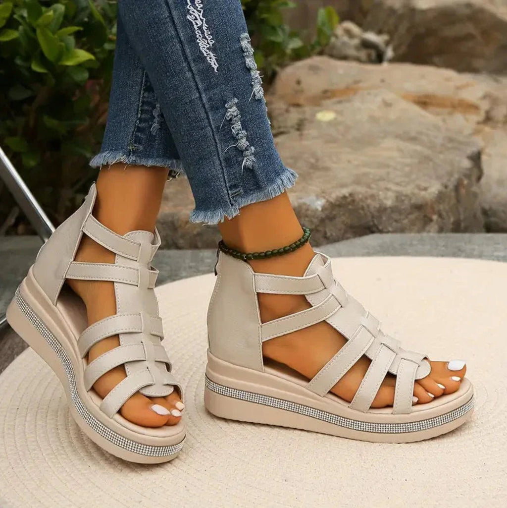 Women's Wedge Sandals | Gladiator Platform & Diamanté Trim