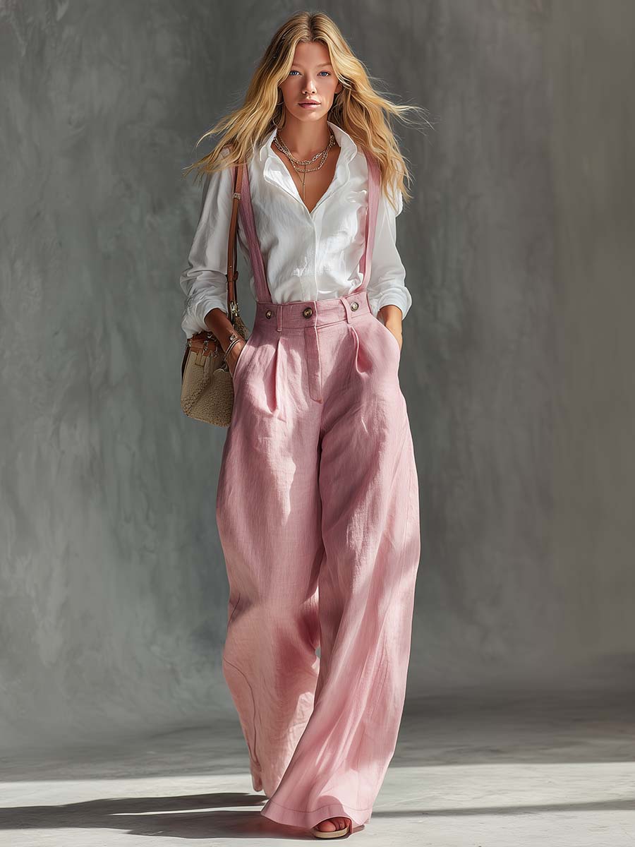 Women's Wide Leg Jumpsuit | High Waist Dungaree & Pleated Style