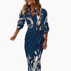 Wrap Maxi Dress Women's | Bold Striped Print & Belted Waist