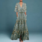 Wrap Maxi Dress Women's | Elegant Floral Design & Timeless Style
