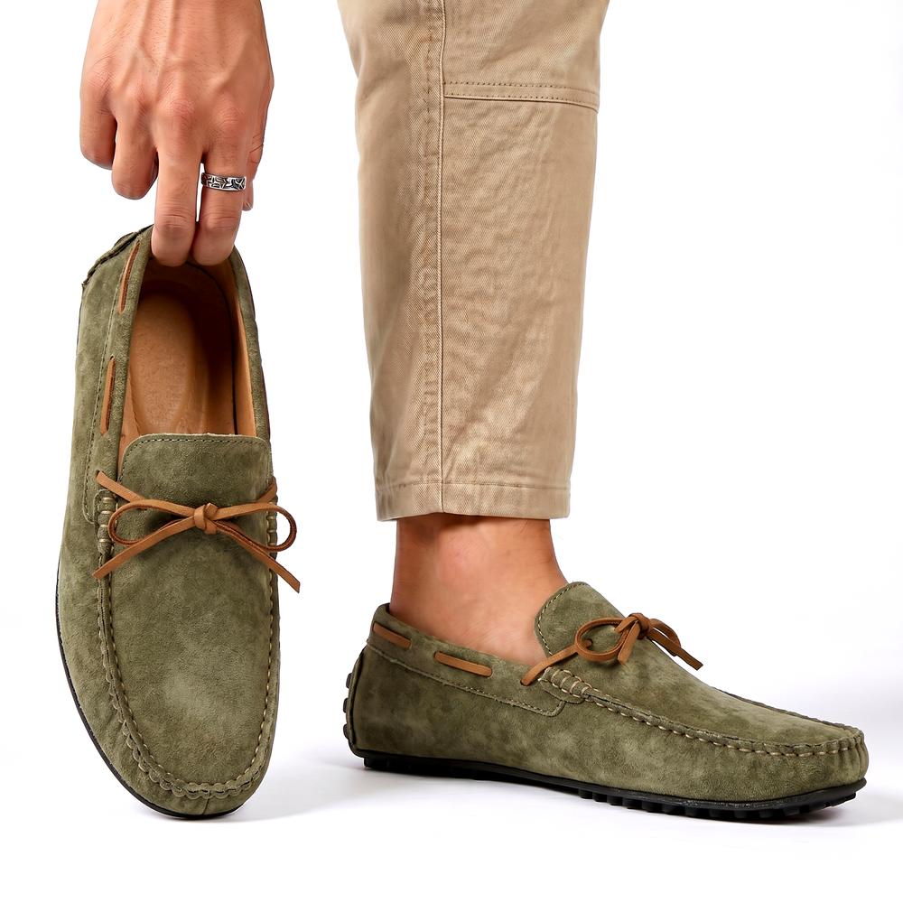 Men's Driving Loafers Studded Sole Moc Toe Vintage Design 2