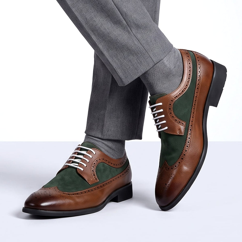 Men's Wingtip Derby Shoes Brogue Detailing Cushioned Insole 2