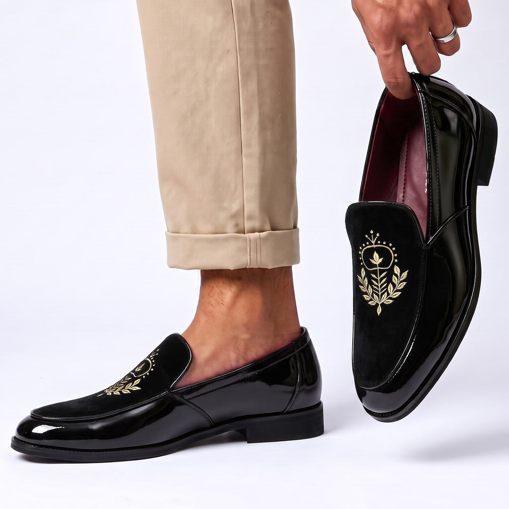 Men's Loafers Crest Embroidery Cushioned Insole Comfort 2
